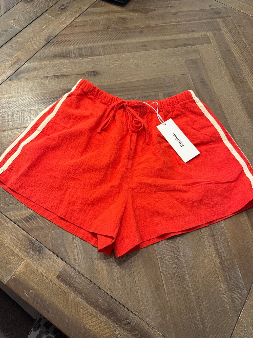 Rhythm Drawstring Cotton-Blend Women’s Shorts with Side Stripes